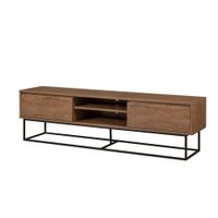mueble de tv 2 nichos 2 cajones decoracion nogal l180 cm