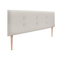 cabecero de polipiel con 2 hileras de botones 145x105cm con patas camas 135140 - blanco hueso