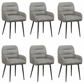 Sillas De Comedor 6 Uds. Terciopelo Gris Claro Vidaxl