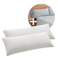 pack ahorro 2 almohadas viscoelastica copos aloe vera  2 fundas almohada azul cama 180cm donegal collections