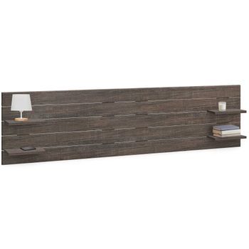 Dhome Cabecero Con Estantes De Madera Reciclada Dm Colgante Pared Estilo Palet Horizontal Dual Dividido En 2 Piezas Cama 135/140 Vintage Nordico (210cm Dual, Roble Amazonas)