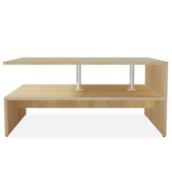 Mesa De Centro，mesa Auxiliar，mesa De Café De Madera De Ingeniería Blanca 90x59x42 Cm