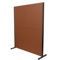 biombo separador para oficinas y centros de trabajo desmontable y con estructura de color negro  tapizado en tejido bali color marrrn piqueras y crespo modelo valdeganga