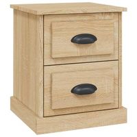 mesita de noche madera contrachapada roble sonoma 39x39x475 cm vidaxl