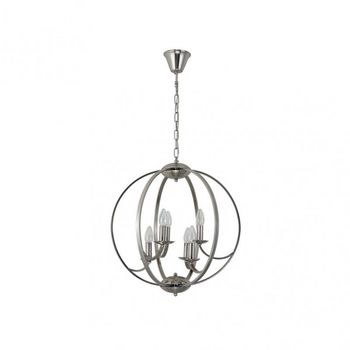 Colgante de 6 luces modelo NARCISO niquel FABRILAMP