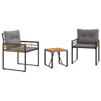 juego de muebles de exterior con cojin 3 piezas  mobiliario de jardin gris claro