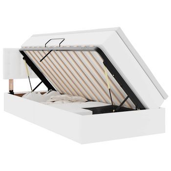 Cama Con Almacenamiento Y Led Puro 90 X 200 Cm Cuero Sintético Vidaxl