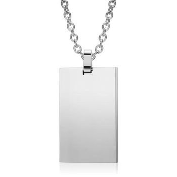 Cadena con colgante rectangular grabable