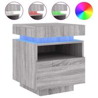 mesita de noche con luces led gris sonoma 40x39x485 cm vidaxl