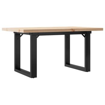 Mesa De Centro Marco O Madera Maciza Pino Y Acero 80x50x40,5 Cm Vidaxl