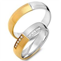 alianzas 14 quilates oro amarillo-blanco 10 diamantes