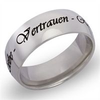 anillo de acero inoxidable pulido con grabado laser incluido