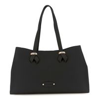 bolso de compras efecto piel martillada con detalles suaves en contraste black