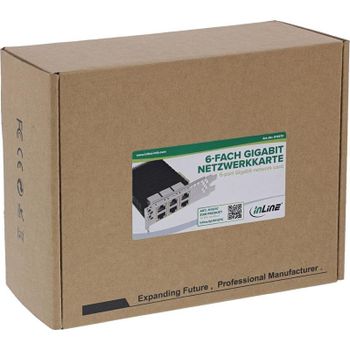 Tarjeta de Red InLine 51127C PCI Express 6 Puertos Gigabit RJ45 VLAN Jumbo Frames