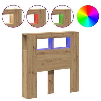 Cabecero Led Madera Ingeniería Roble Artisan 100x18,5x103,5 Cm Vidaxl