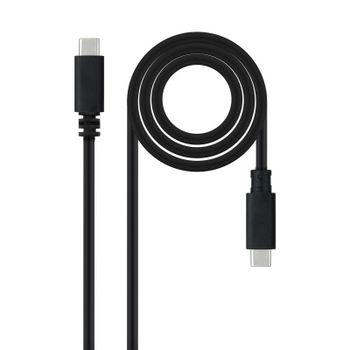 Cable USB 2.0 Nanocable 10.01.2301-L150 USB-C 3A 480Mbps 1.5m Negro