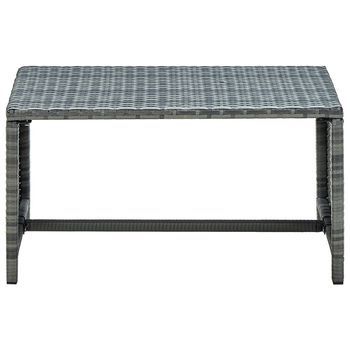 Mesa De Café | Mesa De Centro De Ratán Sintético Gris Antracita 70x40x38 Cm