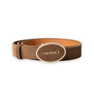 Twinset para mujer. 262TO5280 Cinturón logotipo beige (M), Marrón, Casual, Sintético