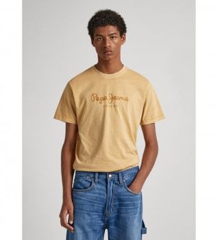 Pepe Jeans para hombre. PM509098 Camiseta Jayden beige (M), Casual, Algodón, Manga corta, Sostenible
