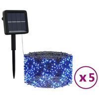 tiras de luces solares led 5 uds azul interiorexterior vidaxl