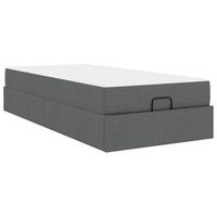 cama individual  cama para adulto  estructura de cama con colchon 2 pcs gris tenue tela