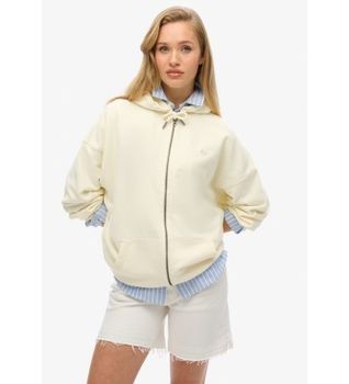 Superdry para mujer. W2012350A Sudadera con Cremallera Studios blanco (XL), Casual, Poliéster Reciclado, Sostenible