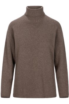 jersey de cuello alto de mezcla de cachemira taupe