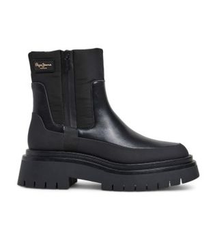 Pepe Jeans para mujer. PLS50528 Botines Queen Chelsea negro (39), Plano, Cremallera, Casual