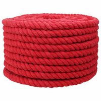 cuerda de algodon 16 mm 50 m rojo 100 algodon vidaxl