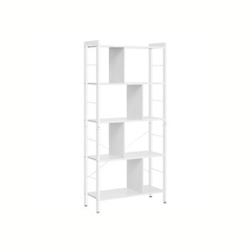 Estantería Industrial De 4 Niveles, Blanco Arce + Blanco Nube