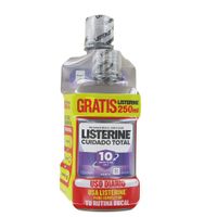 listerine enjuague bucal cuidado total menta 500 ml  250 ml