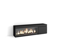 mueble tv television muebles de salon almacenaje 158x35x45cm para tv hasta 65 chimenea electrica xxl estilo moderno negro