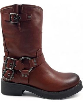 de TIMBOS BOTIN TIPO MOTORISTA DE MUJER CAMEL 128850 MARRóN