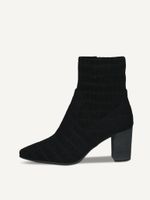 caprice bootie black made of textiles with block heel size 37