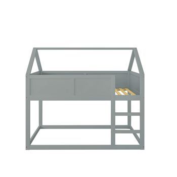 Litera 90x200cm Con Escalera Estructura De Madera Maciza Gris
