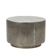 mesa de centro de aluminio plateado
