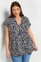 yours blusa negra floral con jaretas mujer curvy y tallas grandes yours