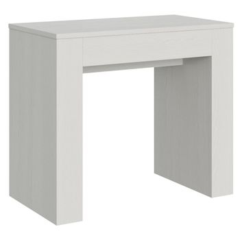 Consola extensible 90x49/307 cm efecto madera fresno blanco