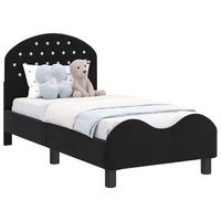 estructura de cama para ninos pequenos con cabecera negro vidaxl