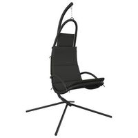 sillon de salon  silla colgante jardin con cojin acero y tela oxford gris oscuro