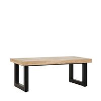 mesa de centro elevable madera de roble klast home industrial 120 x 48 cm - natural