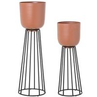set 2 maceteros terracota y negro