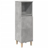 armario de bano madera contrachapada gris hormigon 30x30x100 cm vidaxl