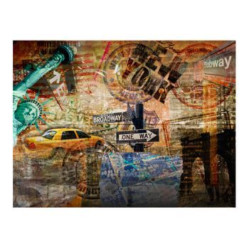 Papel Pintado 3d - Nueva York: Estatua De La Libertad, Puente Do Brooklyn... (300x231 Cm)