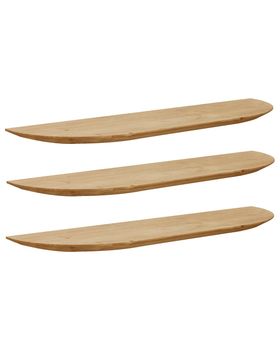 Pack 3 estanterías redondeadas de madera flotantes medio 60x3,2cm