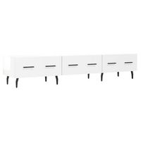 mueble tv  mueble de salon  armario tv madera de ingenieria blanco brillo 150x36x30 cm
