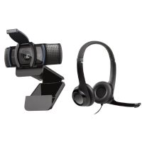 logitech c920s pro webcam full hd con correccion de iluminacion  logitech h390 auriculares con supresion de ruido