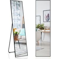 160 x 40 cm espejo rectangular3 en 1 espejo de pared o de pie costway 120 x 37 x 2 cm plata