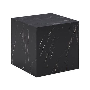 Mesa De Centro De Mármol Amiri M - 50 X 50 Cm Negro