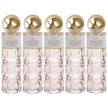 Pack De 5 Eau De Parfum Mujer Saphir Limit Vida Pink 200 Ml